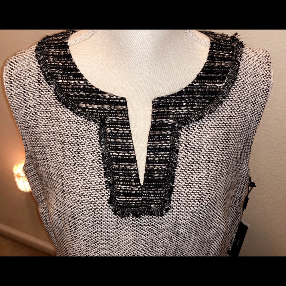 🆕KARL LAGERFELD Gray Tweed Sleeves Dress - Picture 4 of 5